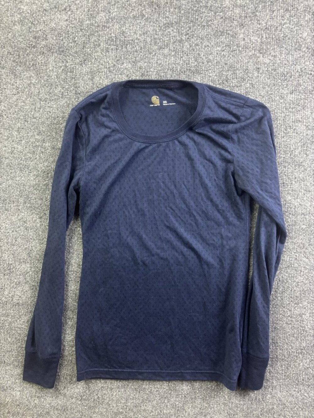 Carhartt Shirt Womens XS Blue Long Sleeve Crew Neck Thermal Base‎ Layer Top